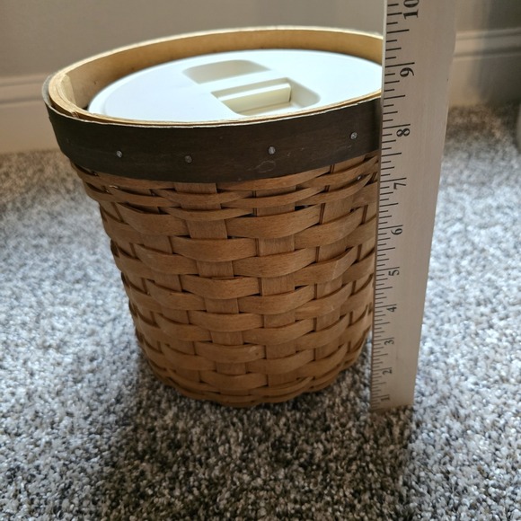 Longaberger Crock  Canister Basket Hard Plastic Protector W/Lid No Wooden Lid‎ - Picture 10 of 11